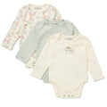 Grow-With-Me Unisex Cotton 3-pack Long Sleeve Bodysuit &amp; Socks Set